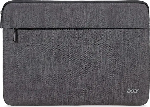 Front. Acer - 11.6" Antimicrobial Protective Nylon Sleeve Dark Gray | ABG1A2 | GP.BAG11.01S - Dark Gray.