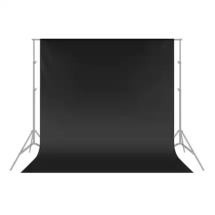 Front. Neewer - 6x9ft Collapsible Black Photography Backdrop, Polyester, Studio - Black.