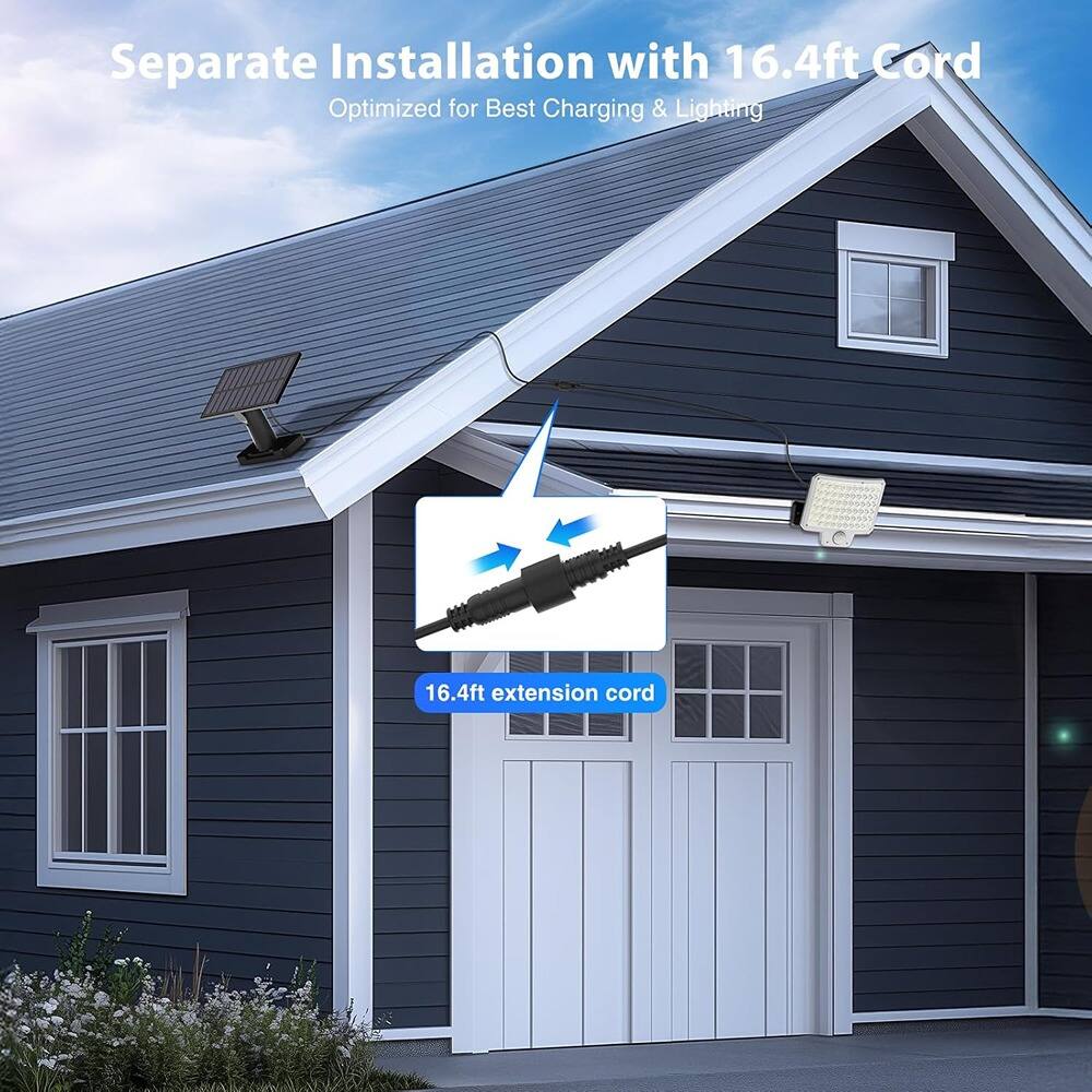Separate Installation with 16.4ft Cord  
Optimized for Best Charging & Lighting  

16.4ft extension cord