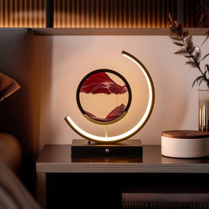 Front. Lamp Depot - Moving Sand Landscape Table Lamp.