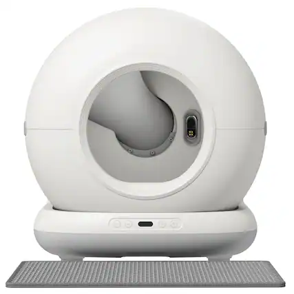 Front. Pawhut - Automatic Litter Box, Self Cleaning Litter Box, App Control, Odor & Noise Control, Safety Sensors - White.