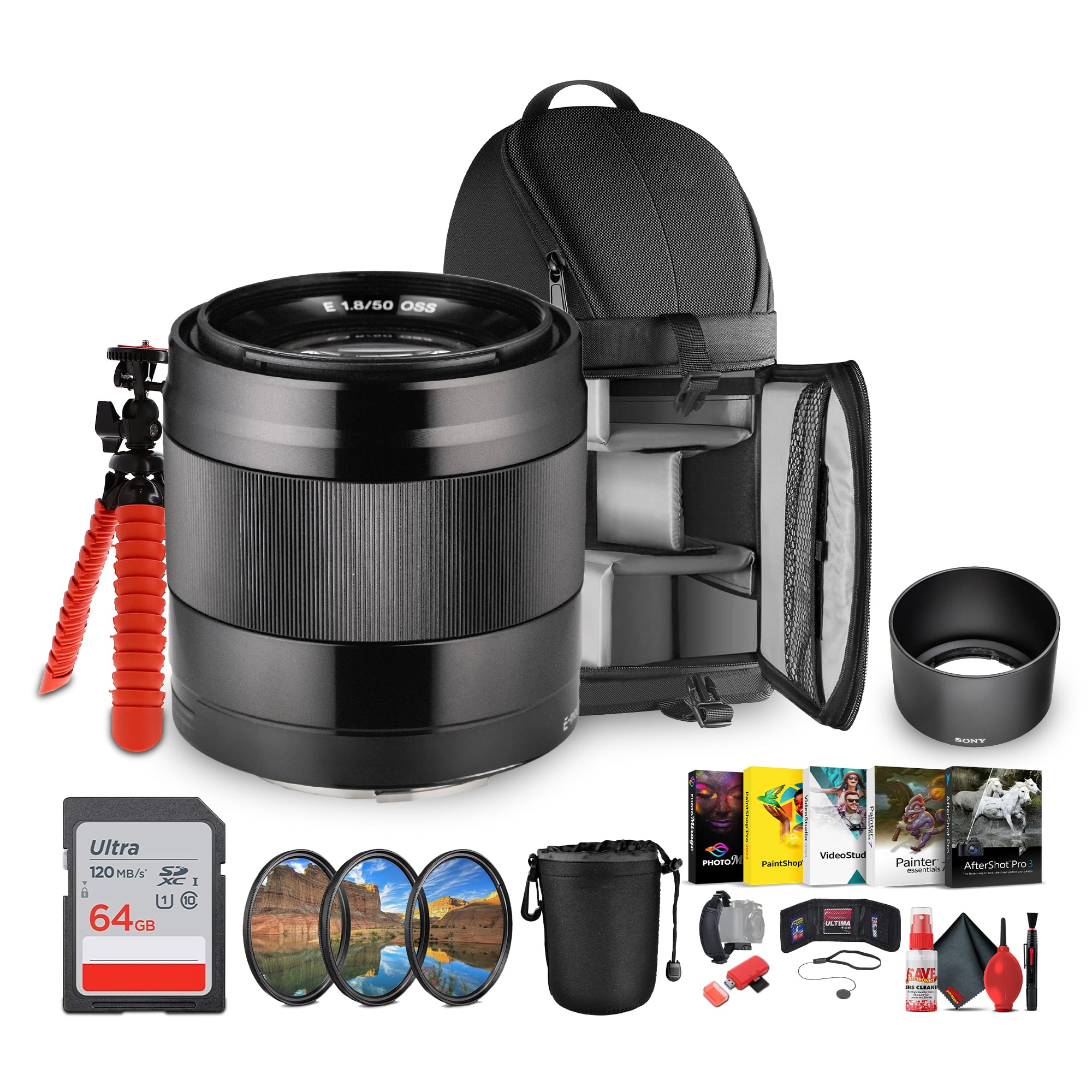 Sony - E 50mm f/1.8 OSS Standard Prime Lens – Image Stabilized, Lightweight + More - Black