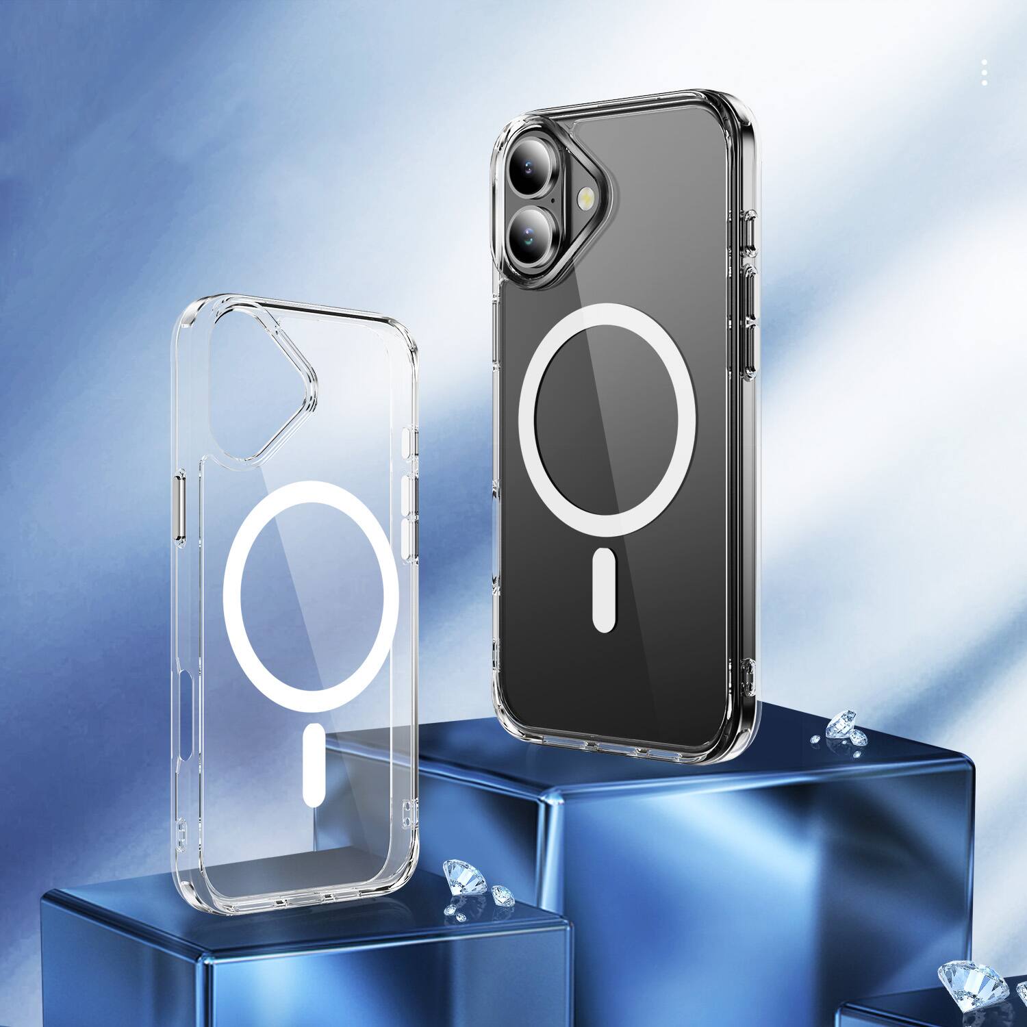 Alt View 7. Nakedcellphone - Clear Case for iPhone 16 - Compatible with MagSafe - Clear.