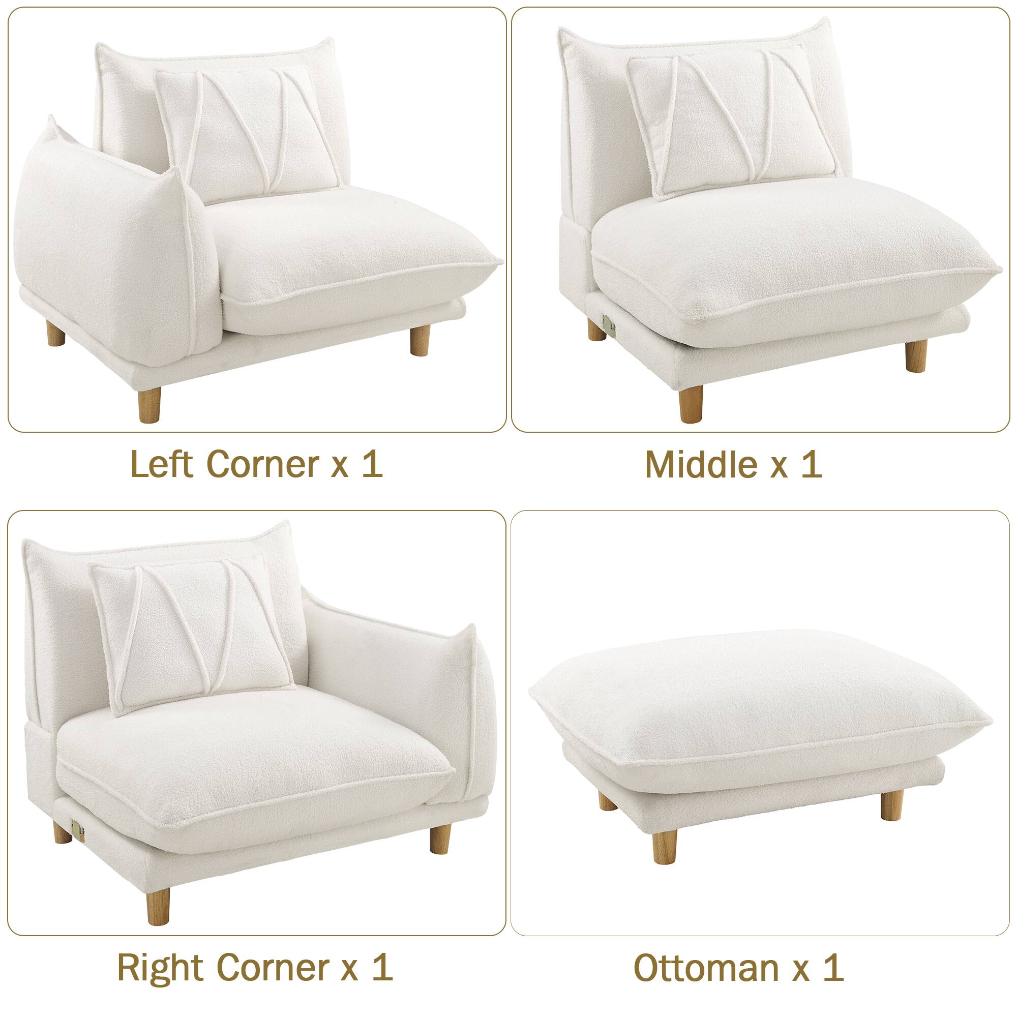 Left Corner x 1  
Middle x 1  
Right Corner x 1  
Ottoman x 1