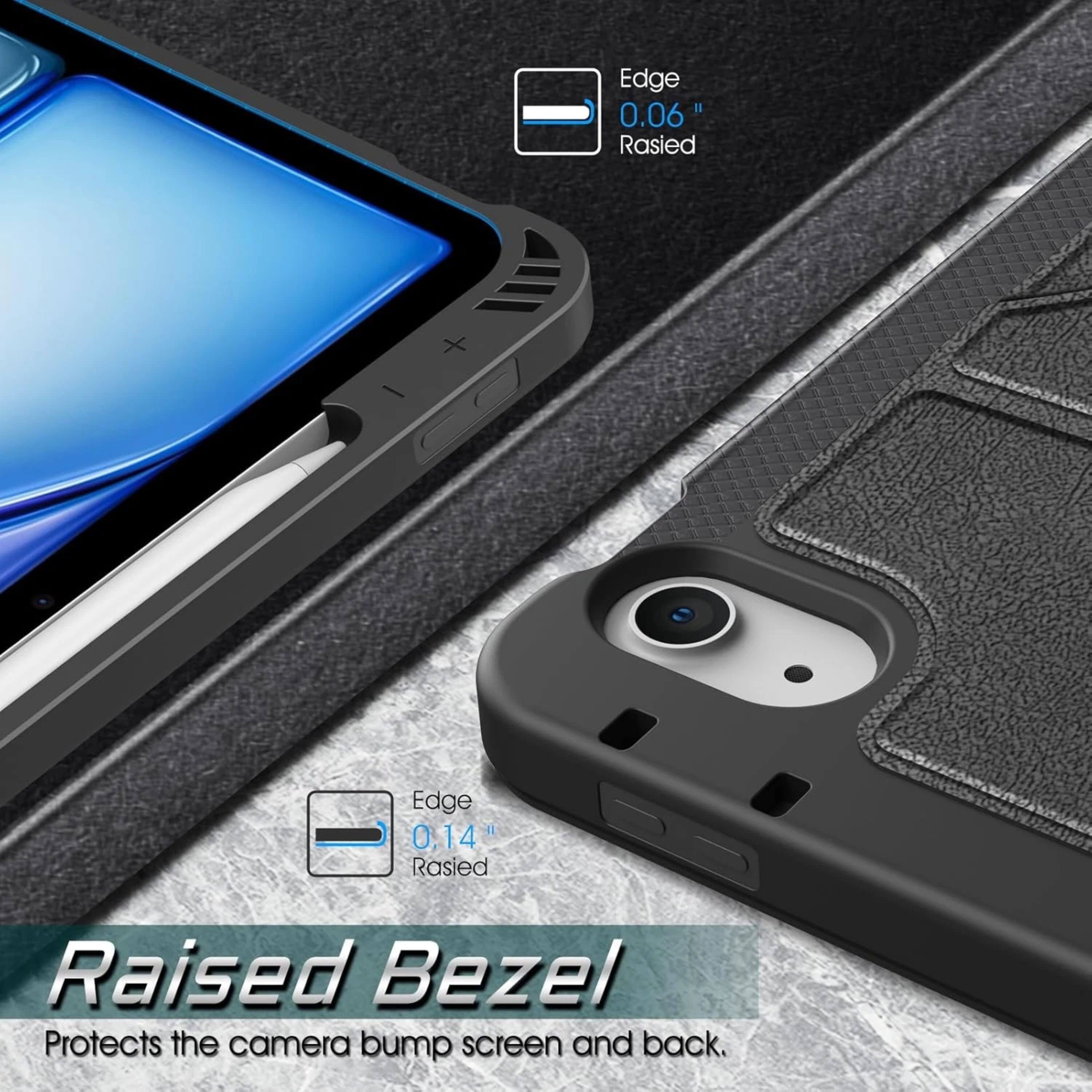 Edge 0.06" Raised  
Edge 0.14" Raised  
Raised Bezel  
Protects the camera bump screen and back.