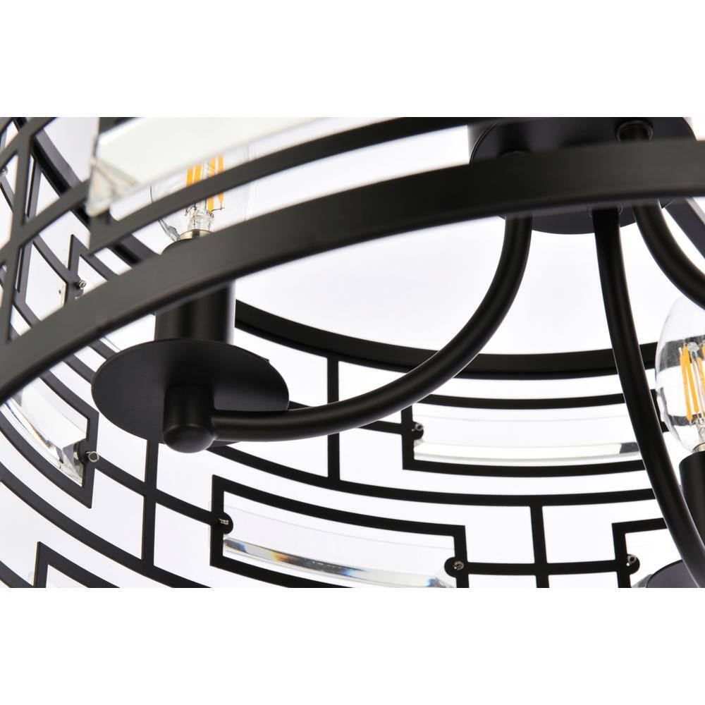Alt View 1. Elegant Lighting - Kennedy 16.5 inch pendant in black - Black.