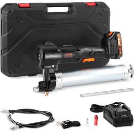 VEVOR - Cordless Grease Gun, 20-Volt, 10,000PSI, 39" Long Hose, Electric Grease Gun Kit High Pressure Battery Powered Grease Gun - Black