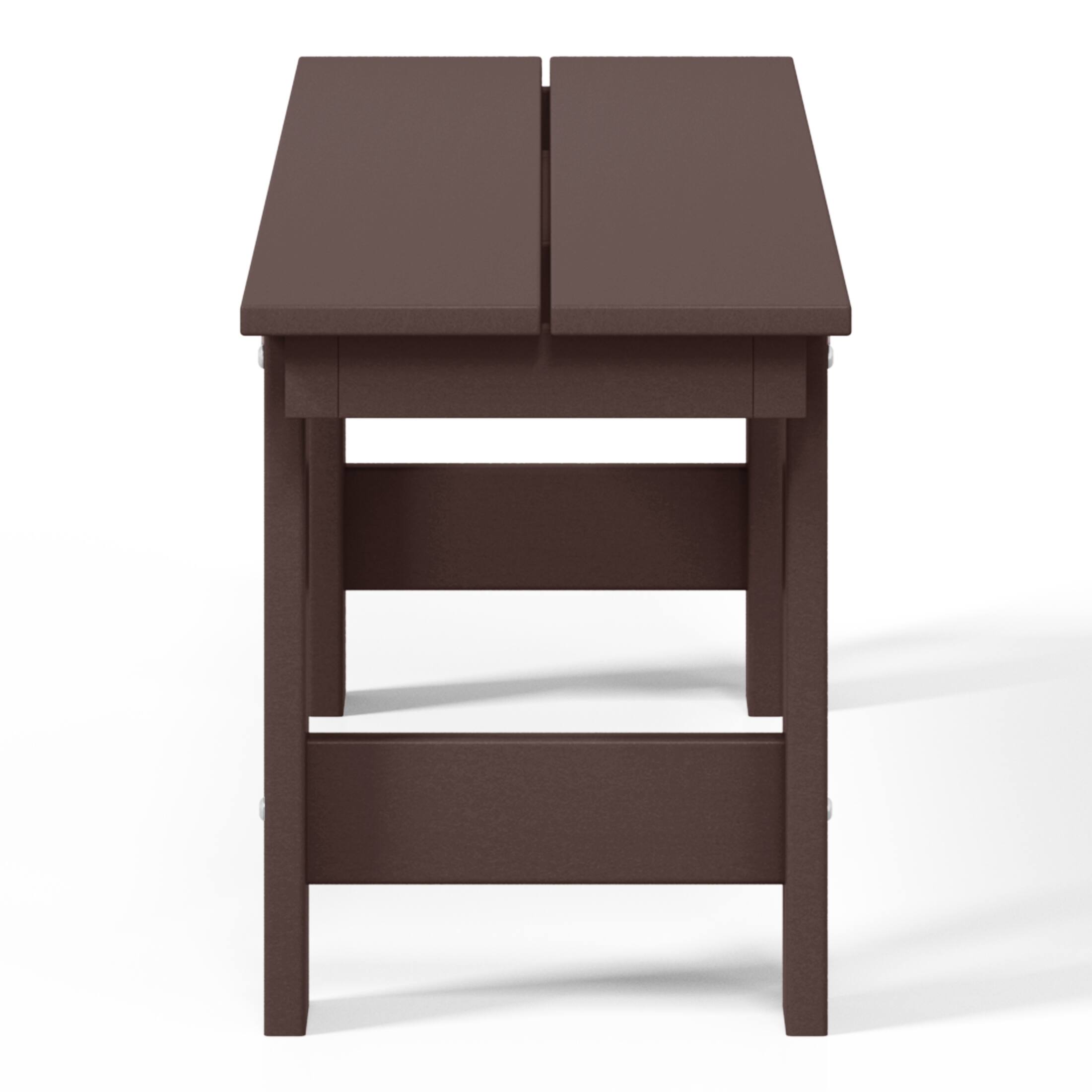 Alt View 3. WestinTrends - WestinTrends Ashore Outdoor HDPE 48" Modern Backless Patio Bench - Dark Brown.