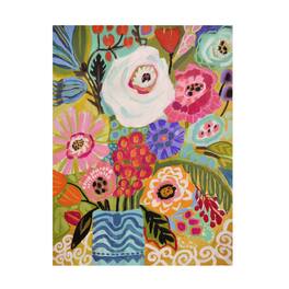 Trademark Fine Art - Karen Fields 'Fresh Flowers In Vase Ii' Canvas Art - Multicolor