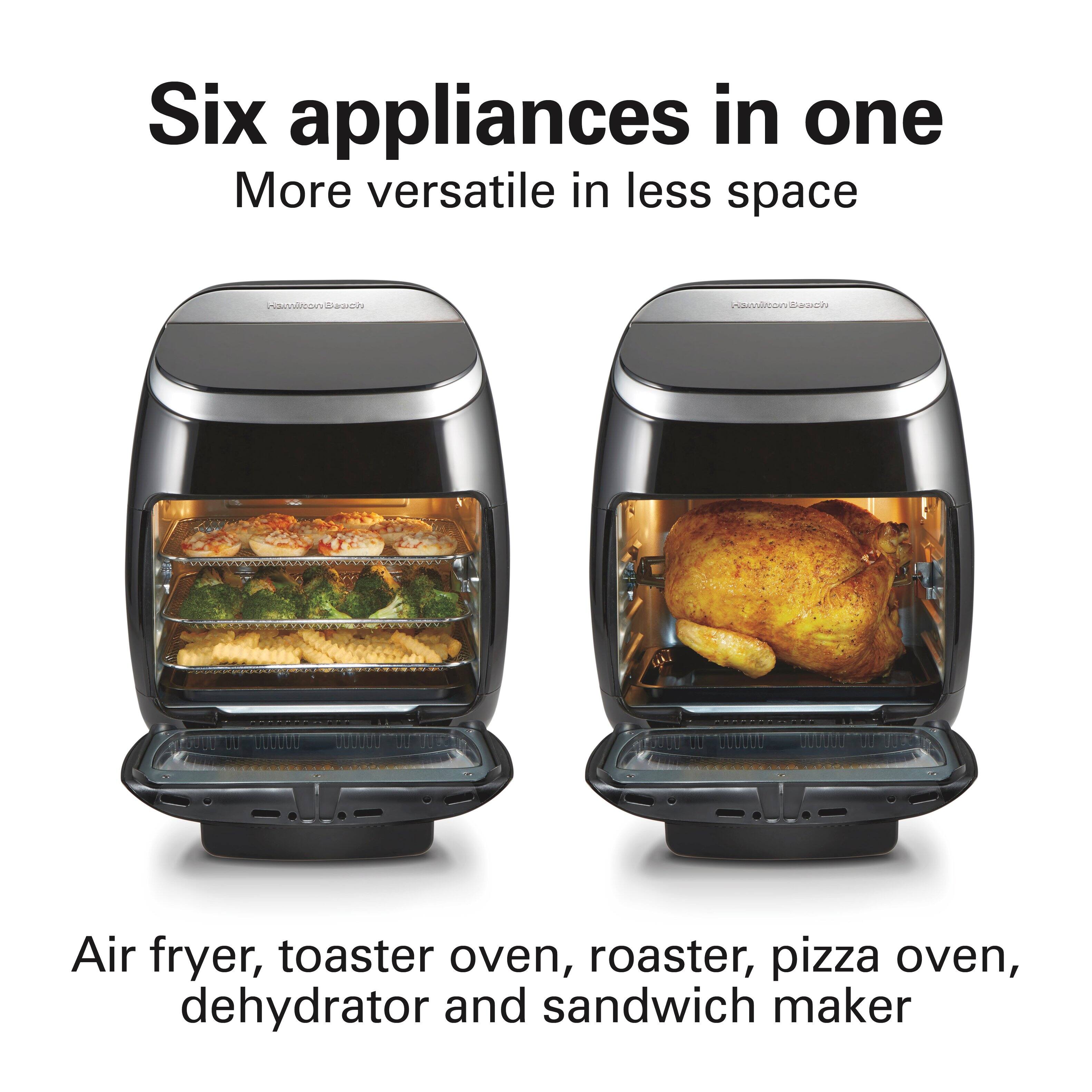 Six appliances in one  
More versatile in less space  

Air fryer, toaster oven, roaster, pizza oven, dehydrator and sandwich maker