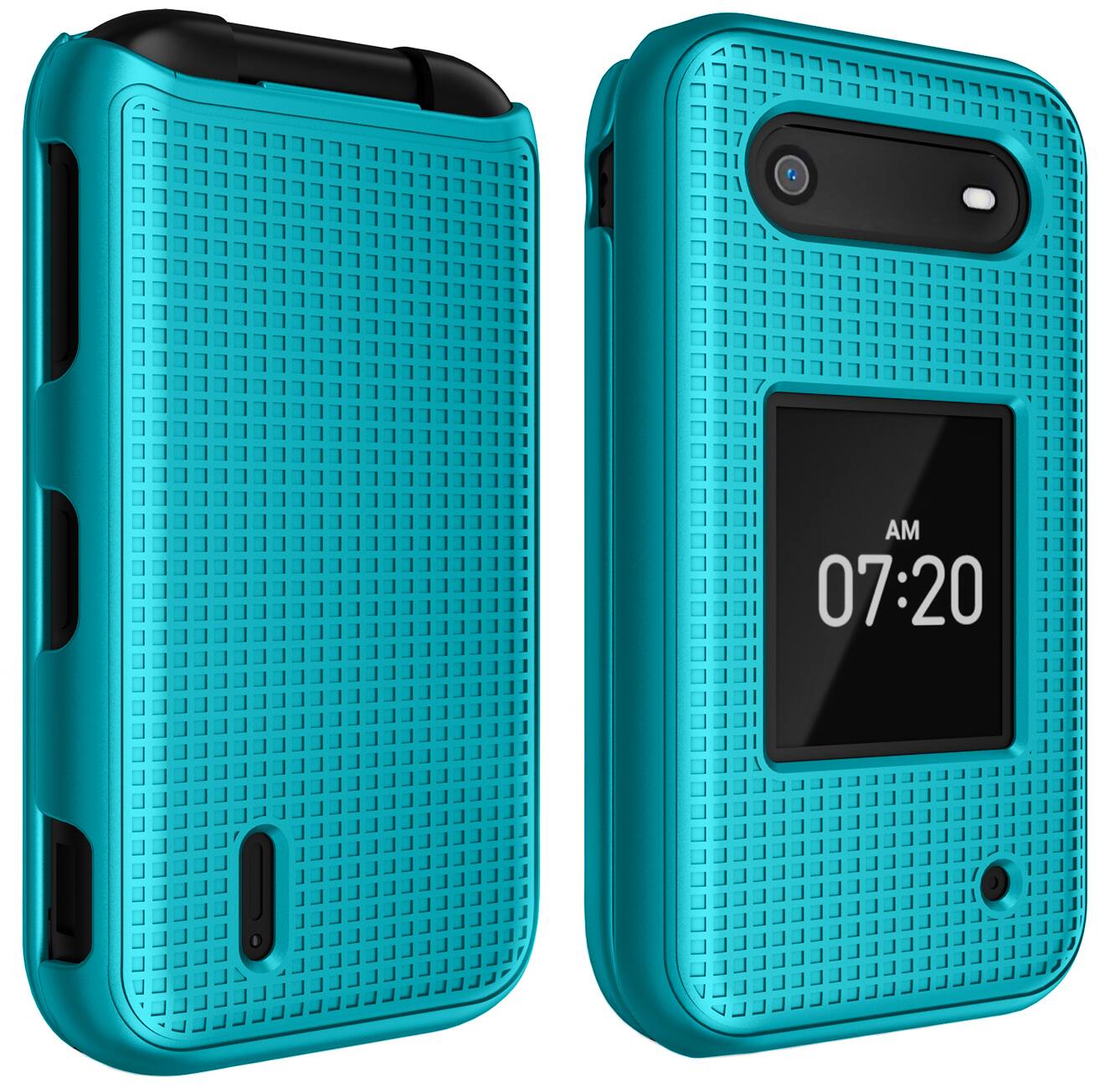 Alt View 7. Nakedcellphone - Hard Case for Nokia 2760 2780 Flip Phone - Teal.