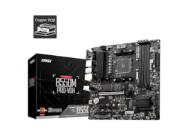 MSI - B550M PRO-VDH Micro-ATX AM4 Motherboard, Ryzen 5000/4000/3000, PCIe 4.0, Dual M.2, 2.5G LAN