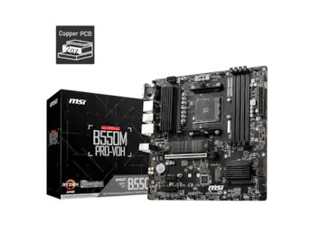 MSI B550M PRO VDH Micro ATX AM4 Motherboard, Ryzen 5000/4000/3000 MSI B550M PRO VDH Micro ATX AM4 Motherboard, Ryzen 5000/4000/3000
