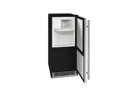 U-Line - 15" 25-lb Freestanding Icemaker - Stainless Steel Solid