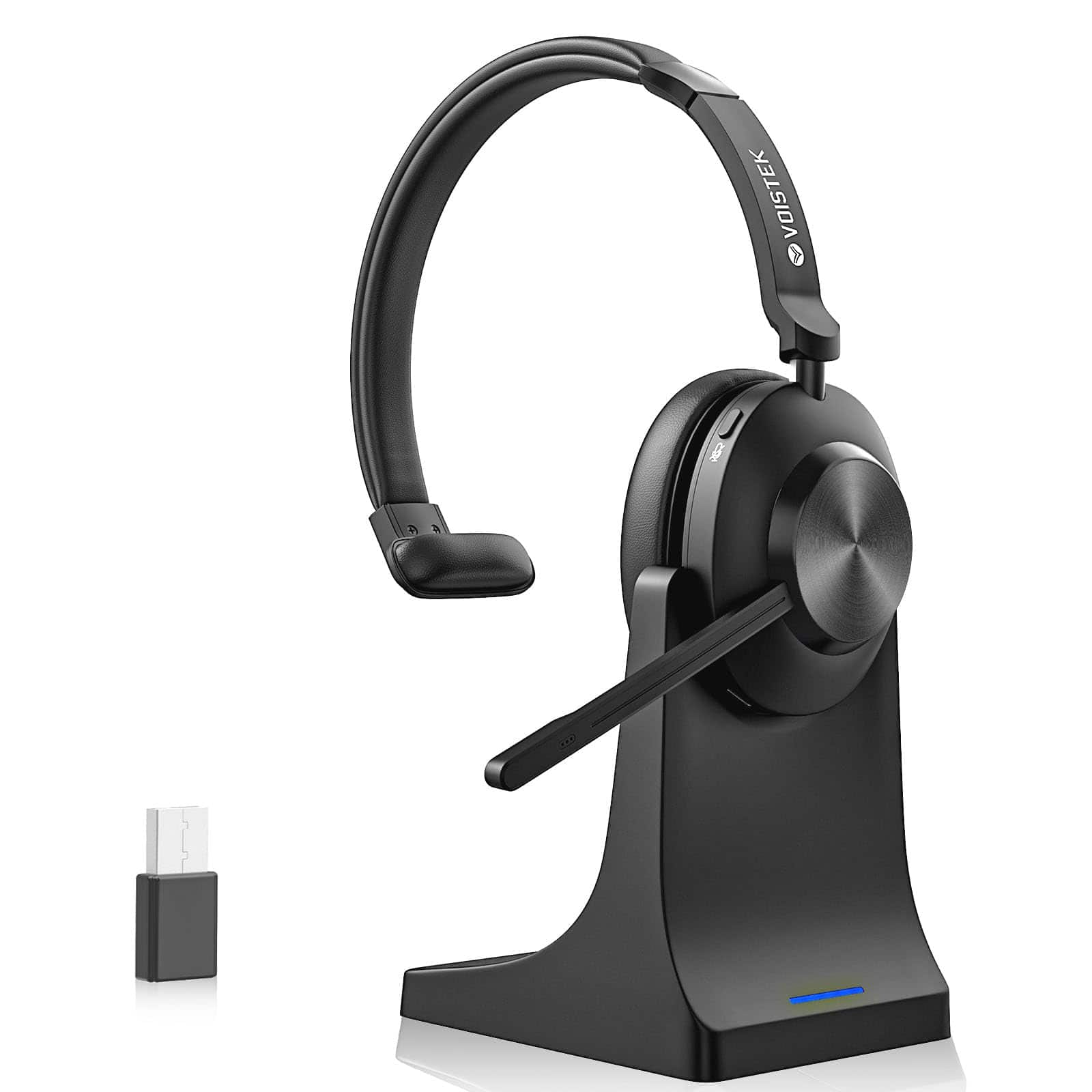 PO3TICJUNKI3 - Wireless Headset With Mic For Work Microphone Noise Cancelling Mute From Home office call Center zoom cell - Default