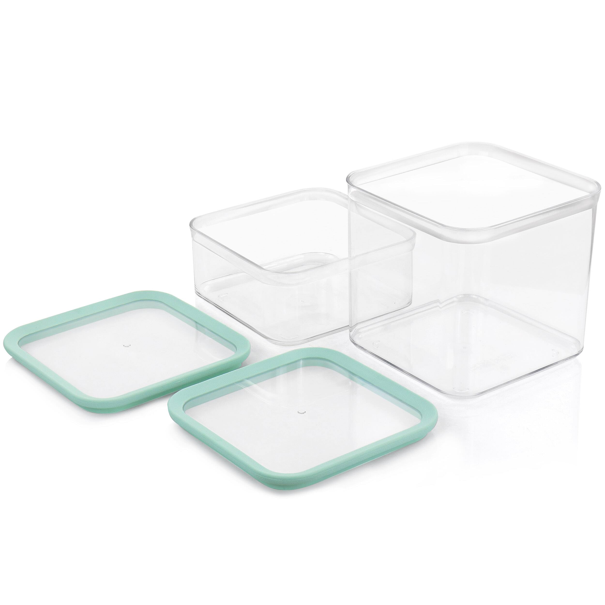 Angle. Martha Stewart - Martha Stewart 2 Piece Plastic Stackable Container Set with Lids - Clear.