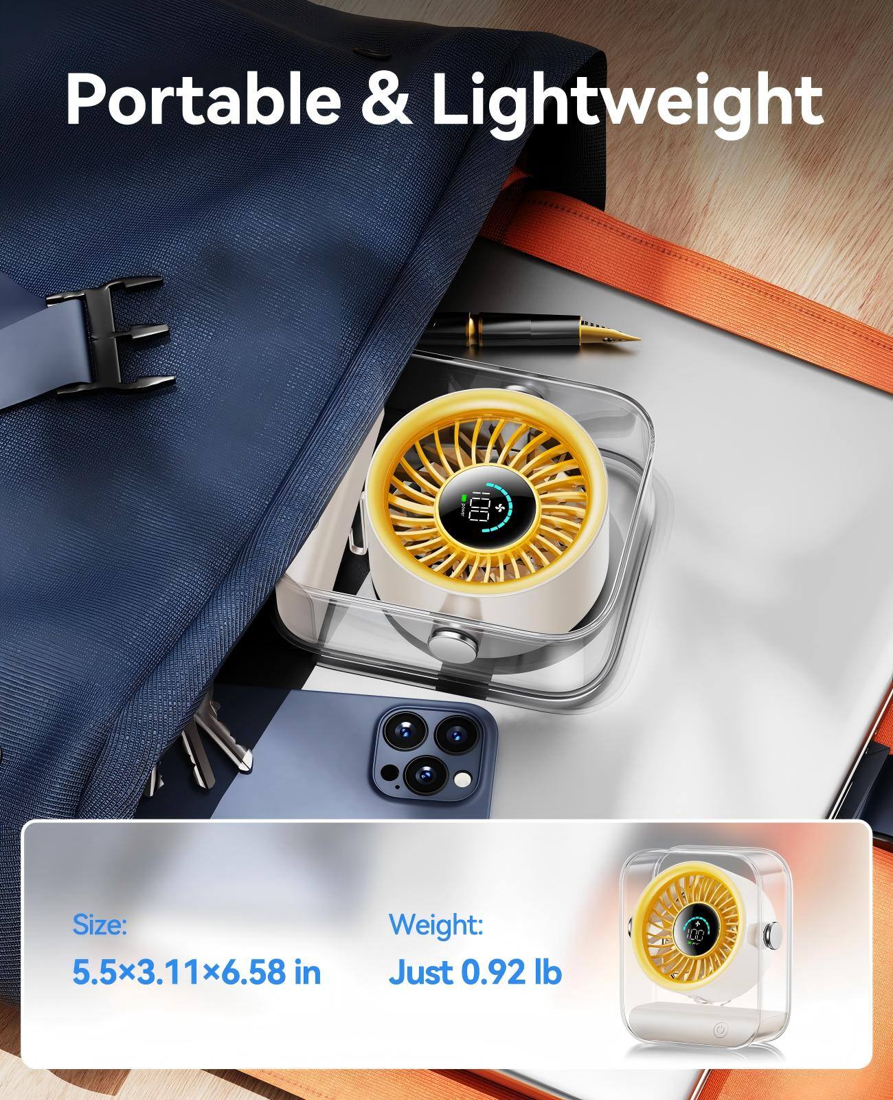 Portable & Lightweight

Size: 5.5x3.11x6.58 in

Weight: Just 0.92 lb