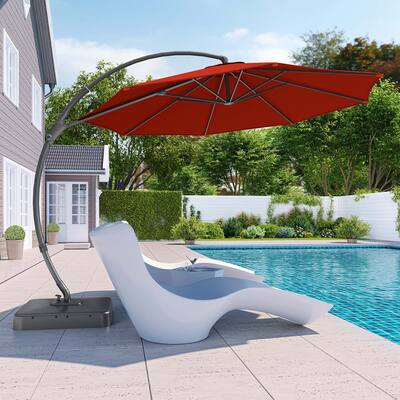 Yardgrace 12 ft. Heavy Duty Cantilever Patio Umbrella with Base and 360 Rotation for Outdoor Backyard and Pool Brick red BSSUB12RD1R1 - Best Buy Yardgrace 12 ft. Heavy Duty Cantilever Patio Umbrella with Base and 360 Rotation for Outdoor Backyard and Pool Brick red BSSUB12RD1R1 - Best Buy