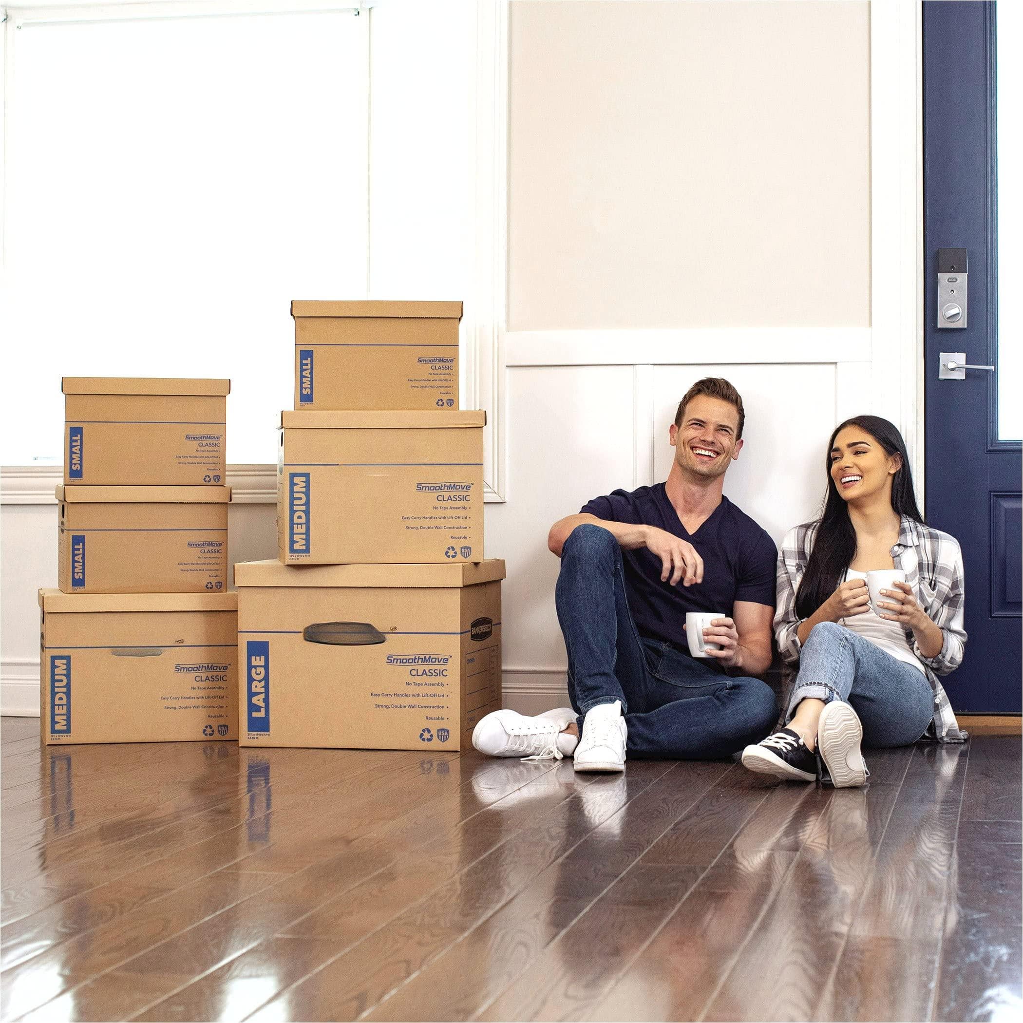 Sure, here is the corrected and grouped text from the image:

- SMALL
- SMALL
- SMALL
- MEDIUM
- MEDIUM
- LARGE
- LARGE
- SmoothMove CLASSIC
- SmoothMove CLASSIC
- SmoothMove CLASSIC
- SmoothMove CLASSIC
- Easy to carry, stack and store
- Easy to carry, stack and store
- Easy to carry, stack and store
- Easy to carry, stack and store
- 100% Recyclable
- 100% Recyclable
- 100% Recyclable
- 100% Recyclable