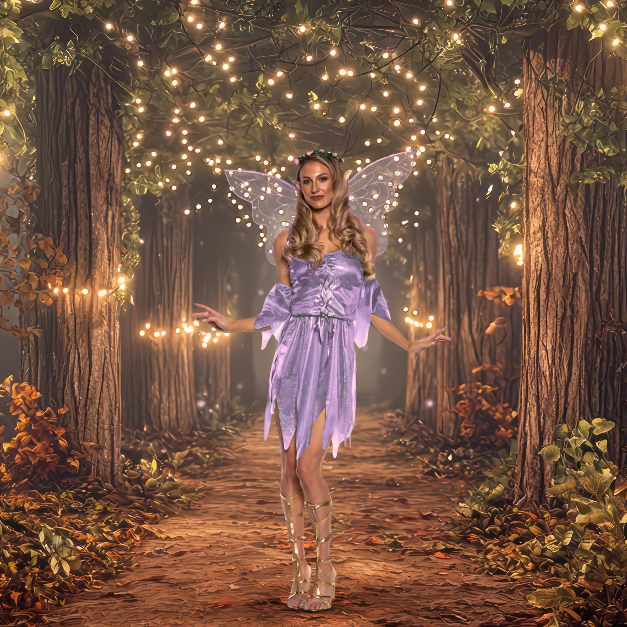 Alt View 10. Underwraps - Purple Fairy Adult Costume Accessory Kit - Purple.