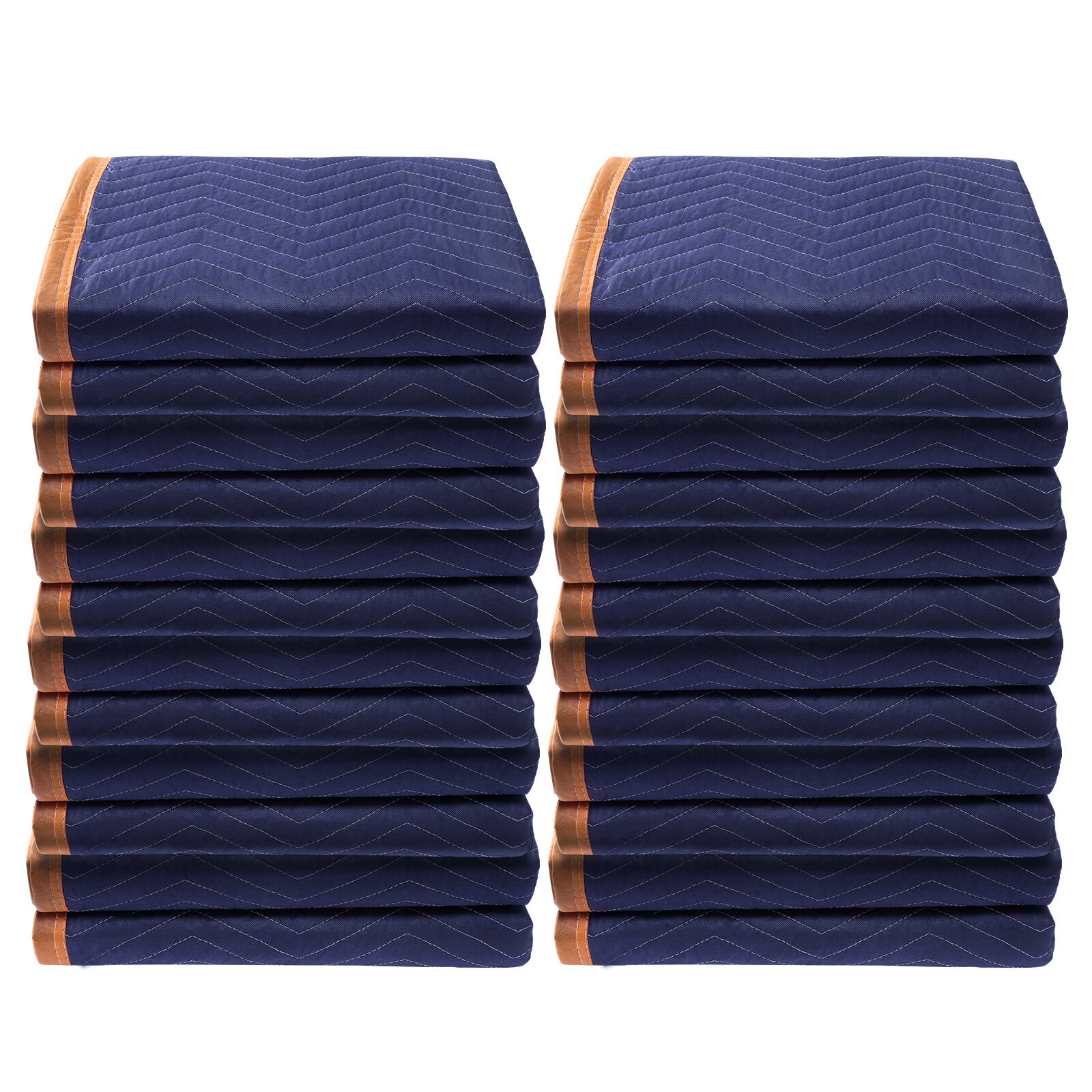 Alt View 5. VEVOR - Moving Blankets, 80" x 72", 35 lbs/dz Weight, 12 Packs, Professional Non-Woven & Recycled Cotton Packing Blanket - Blue + Orange.