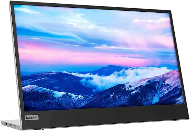 Front. Lenovo - Lenovo L15 15.6 IPS Portable Monitor - Black/Grey.