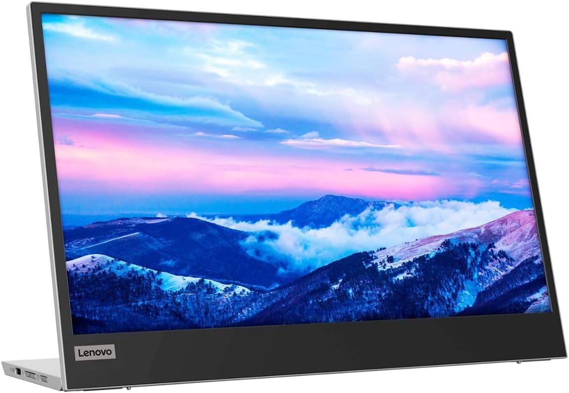 Front. Lenovo - Lenovo L15 15.6 IPS Portable Monitor - Black/Grey.