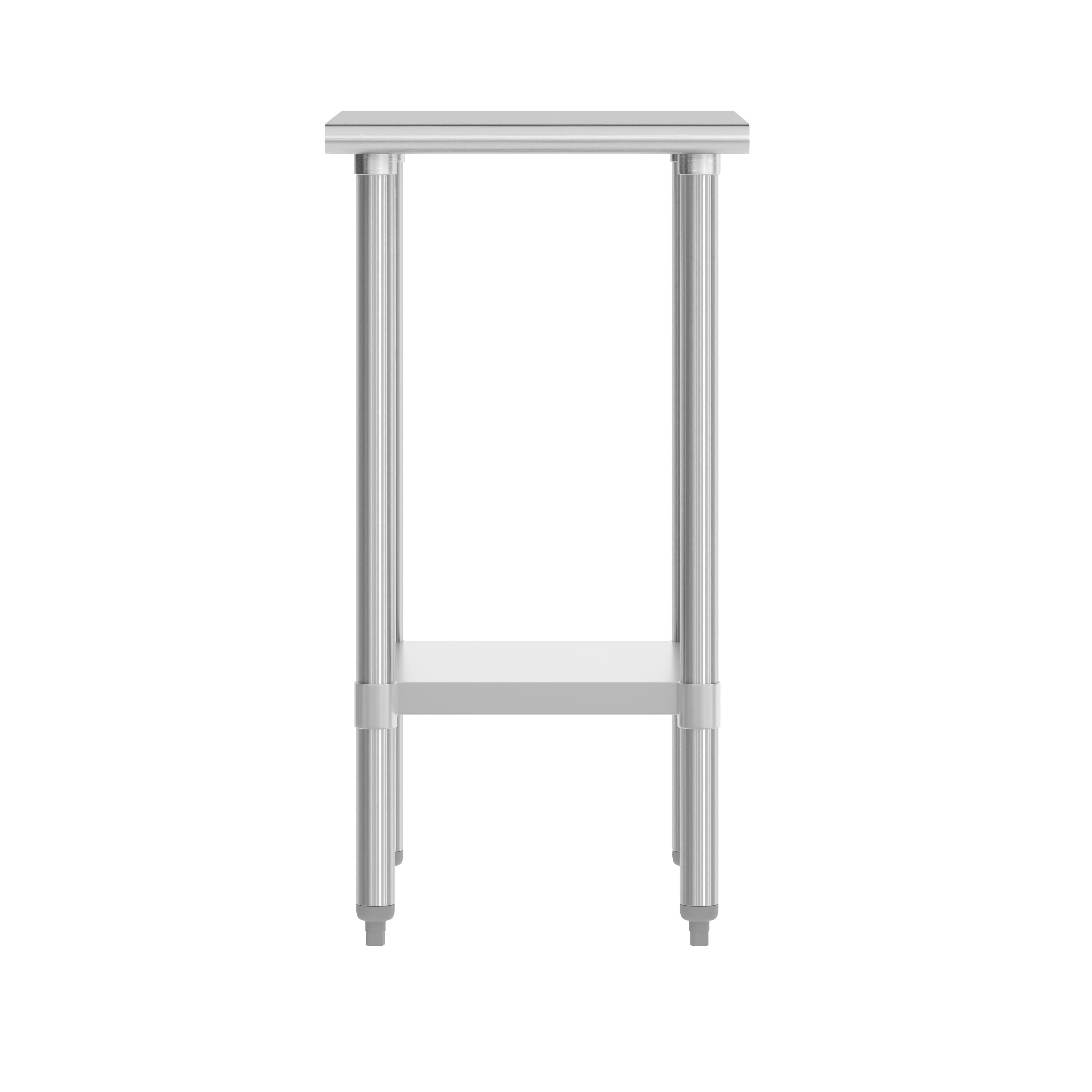 Left. Flash Furniture - Reese 24x18 Portable Prep and Work Table with NSF Certified 18 Gauge Stainless Steel Top Shelf and Adjustable Galvanized - Gray.