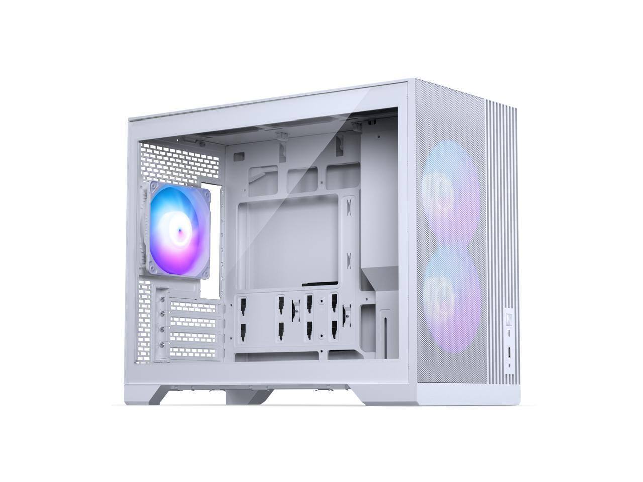Front. Phanteks - Phanteks XT M3, Compact Micro-ATX Chassis, Mesh Airflow, Tempered Glass, 3x 120mm D-RGB Fans, White - White.