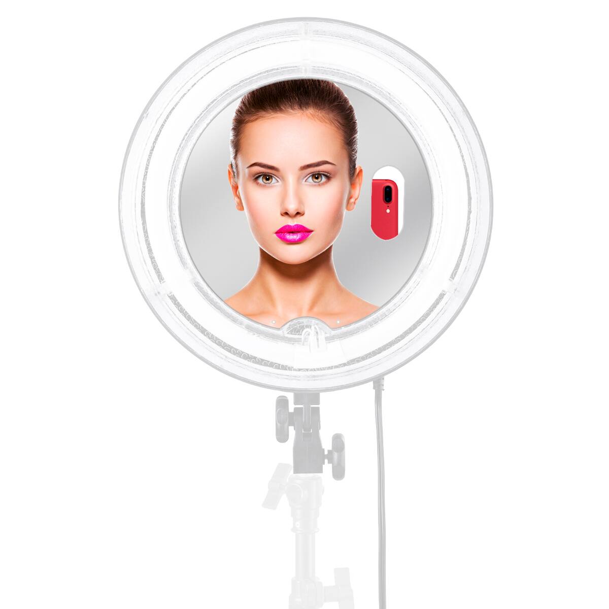 Alt View 1. Flashpoint - Flashpoint Beauty Mirror for the Flashpoint 13" 600W 5500K Dimmable Fluorescent Ring Light.