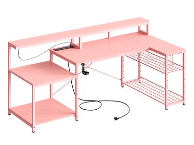 M❁❀✿✾ページ Amazon.com: Bestier Gaming Desk with LED Lights, 44 Inch PC