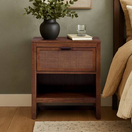 Front. Teamson Home - Teamson Home Hatteras 1-Drawer Nightstand, Walnut - Brown.