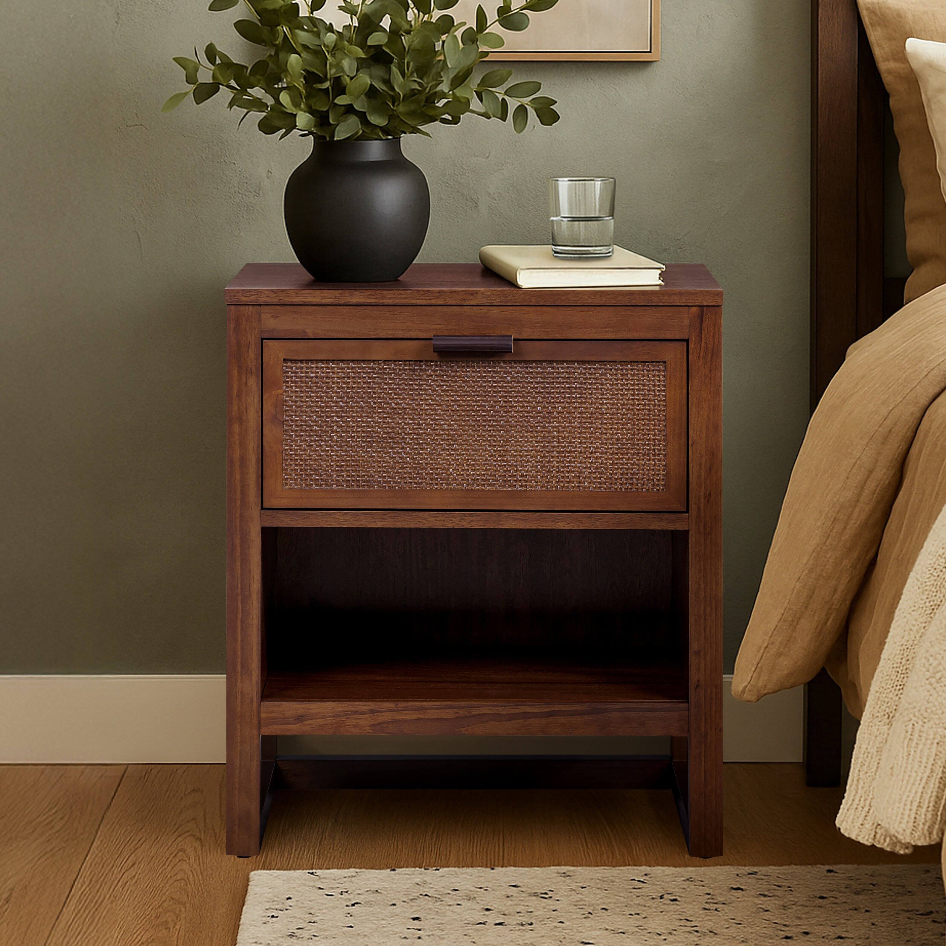 Front. Teamson Home - Teamson Home Hatteras 1-Drawer Nightstand, Walnut - Brown.