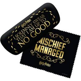 Spoontiques - Harry Potter Mischief Managed Eyeglass Case with Lens Cloth - Black