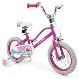 Costway - 14" Kids Bicycle with Dual Brake System Adjustable Handlebar & Seat Low-Step Frame - Pink