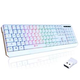 Earthley Blooms - Blaze & Chroma Wireless Bundle - Gaming And Mouse Combo Responsive Durable Backlit Rgb Long-lasting Built-in - White
