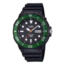 Casio - Men’s Black Analog Watch with Black Dial - MRW-230H-1E3VCF - Green