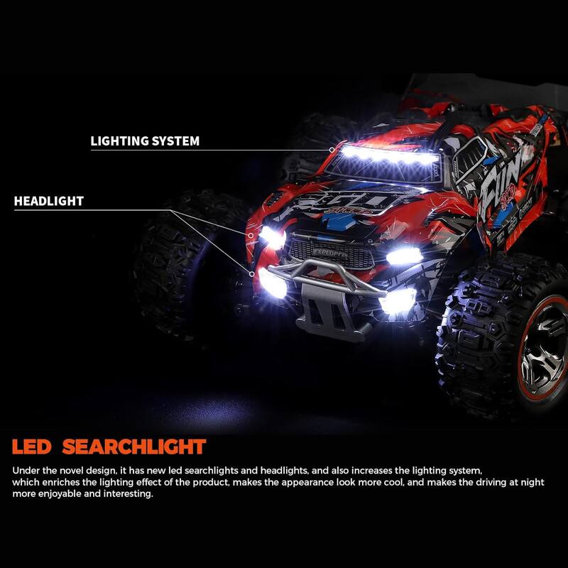 **LIGHTING SYSTEM**

**HEADLIGHT**

**LED SEARCHLIGHT**

Under the novel design, it has new LED searchlights and headlights, and also increases the lighting system, which enriches the lighting effect of the product, makes the appearance look more cool, and makes the driving at night more enjoyable and interesting.