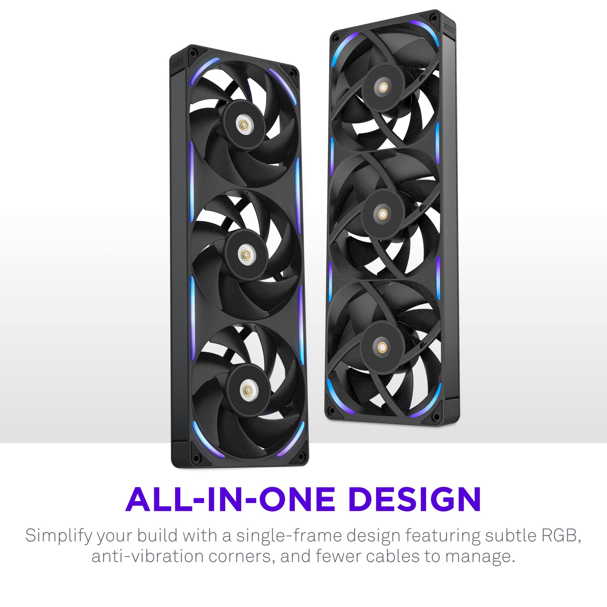 ALL-IN-ONE DESIGN  
Simplify your build with a single-frame design featuring subtle RGB, anti-vibration corners, and fewer cables to manage.