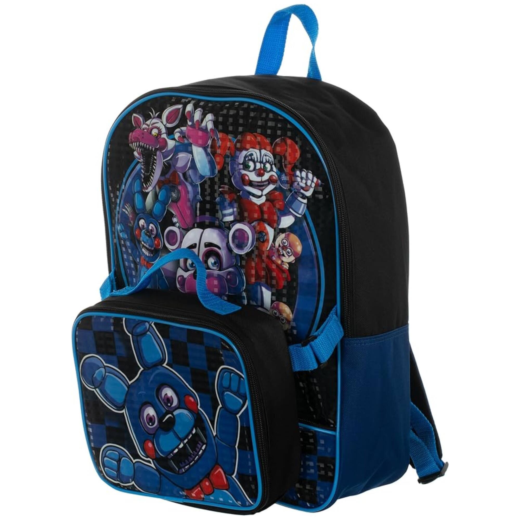 Alt View 3. Bioworld - Bioworld Five Nights at Freddys 16" Black and Blue Premium Backpack & Lunch Kit Set - Assorted Pre-Pack.