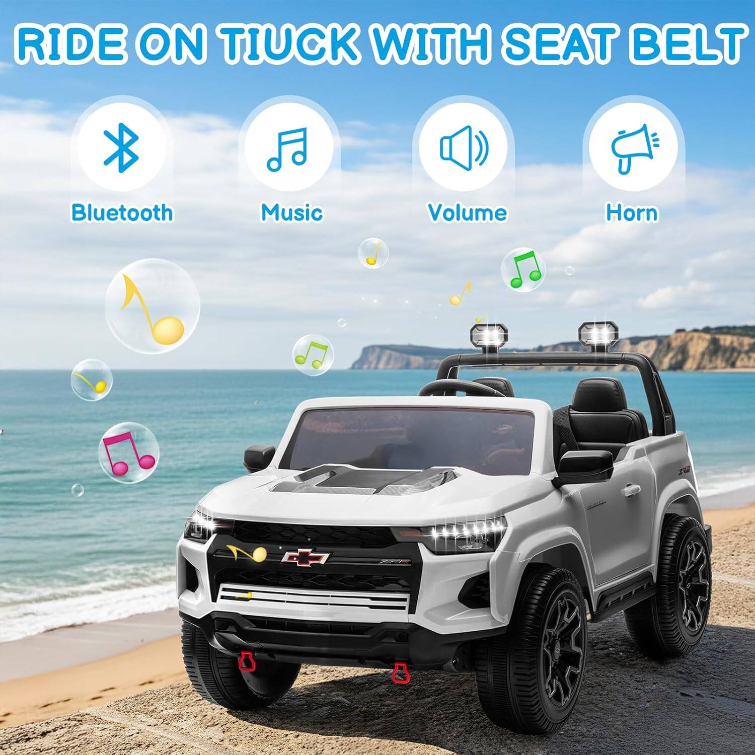 RIDE ON TIUCK WITH SEAT BELT

Bluetooth Music Volume Horn