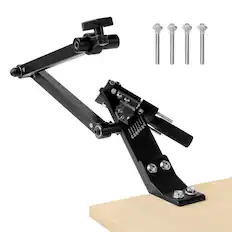 Front. VEVOR - Lawn Mower Blade Sharpener, 15° - 45° Adjustable Lawnmower Blade Sharpening Tool with 4 Adapter Pins - Black.