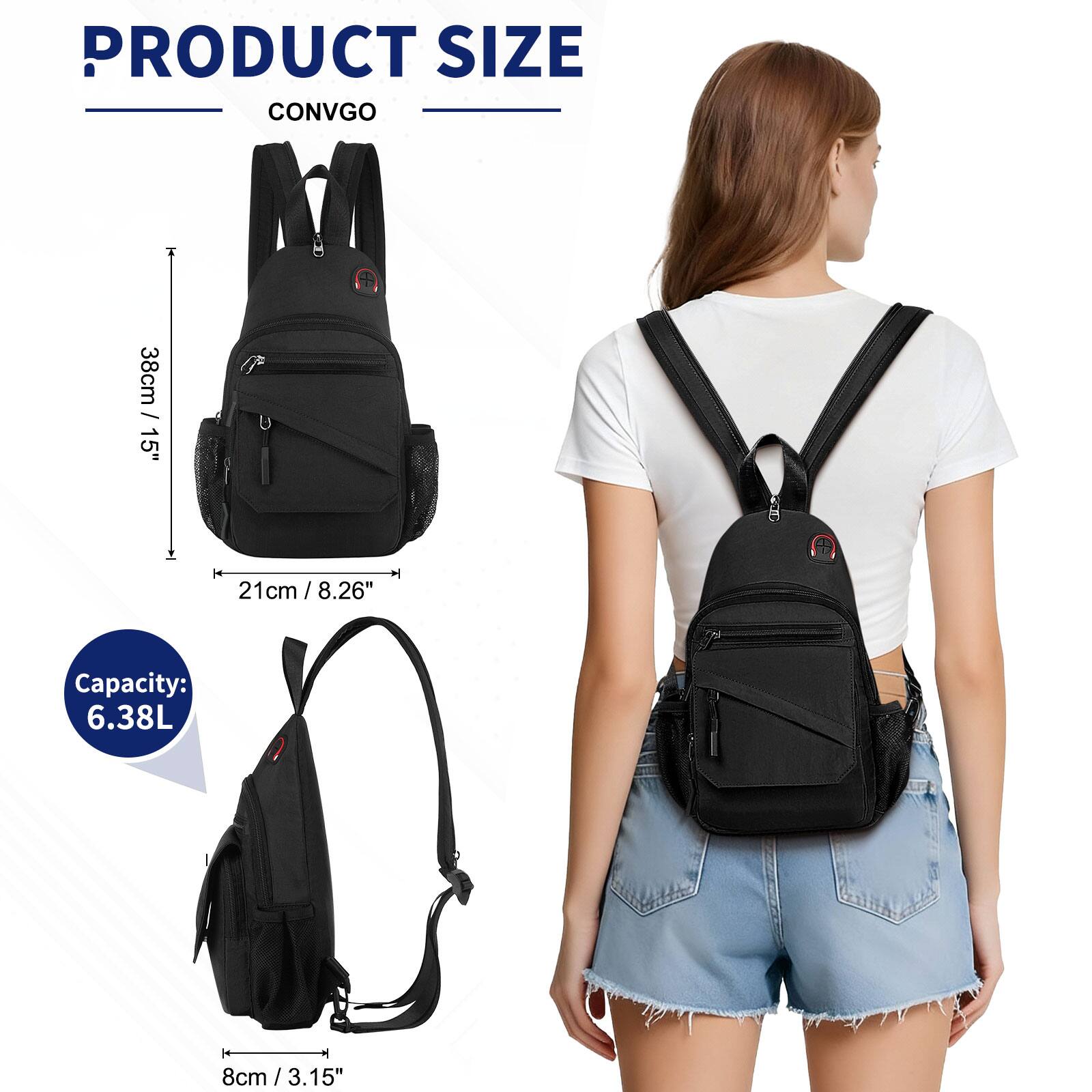 PRODUCT SIZE  
CONVGO  

38cm / 15"  
21cm / 8.26"  

Capacity: 6.38L  

8cm / 3.15"