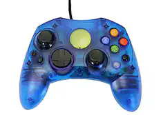Front. Mars Devices - Replacement Controller for XBox Original - Blue Transparent - Blue.