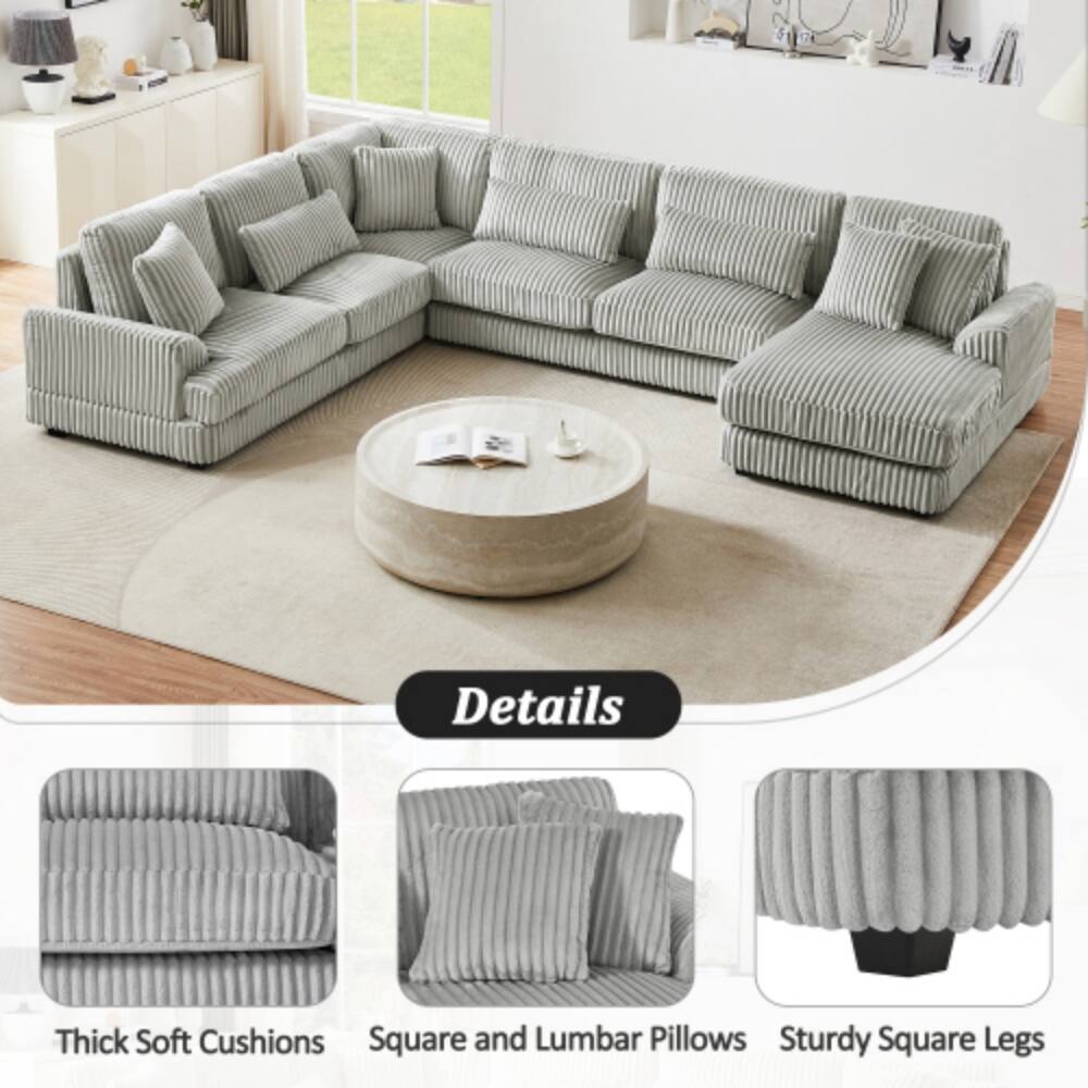 Details: Thick Soft Cushions, Square and Lumbar Pillows, Sturdy Square Legs