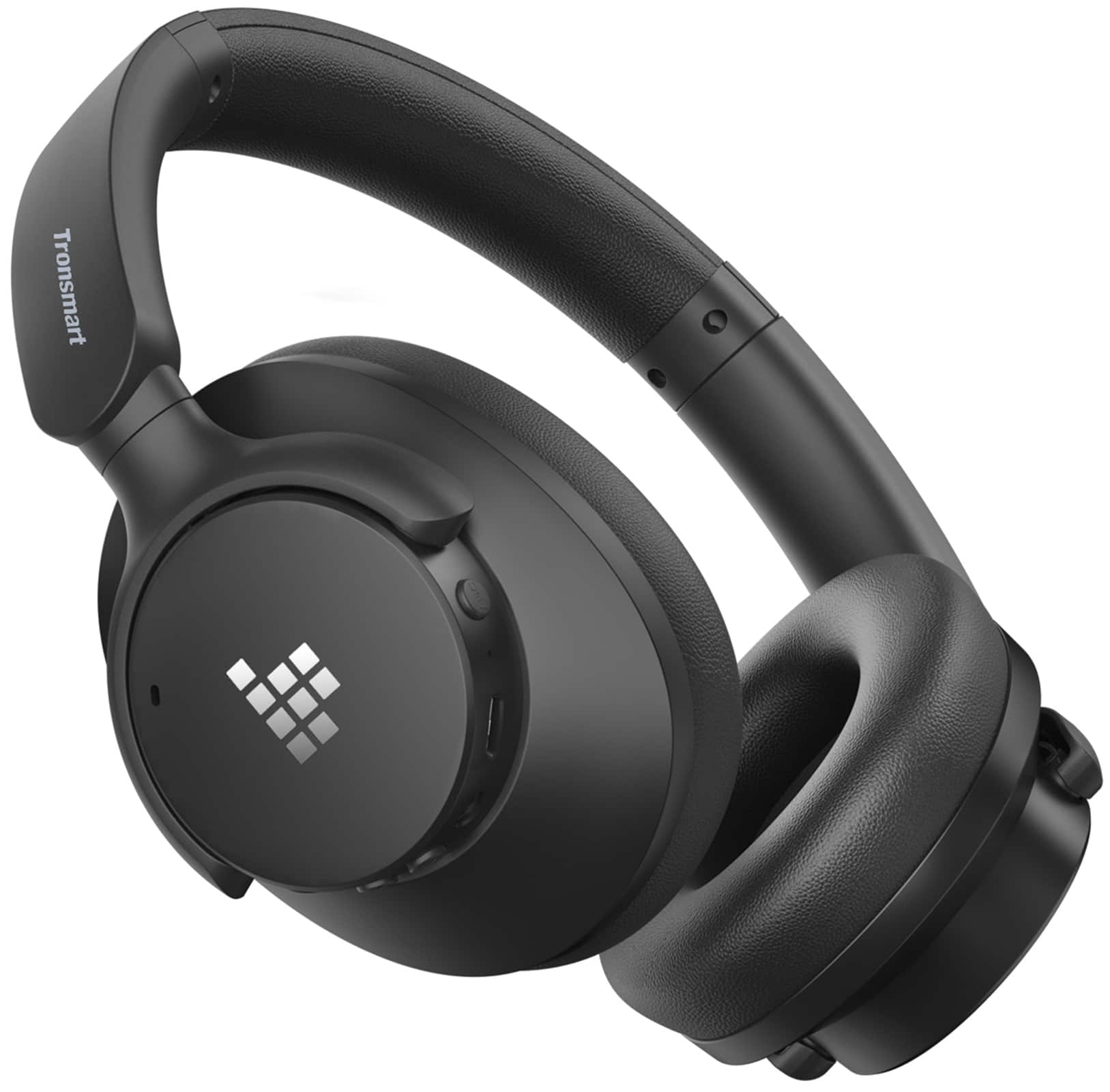 Alt View 1. Tronsmart - Q20S Hybrid Active Noise Cancelling Headphones, Comfort Wireless Over-Ear Headsets, 60H Playtime, Hi-Res Audio Deep Bass - Black.
