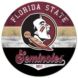 Jardine - Florida State Seminoles 20'' x 20'' Retro Logo Circle Sign - Maroon