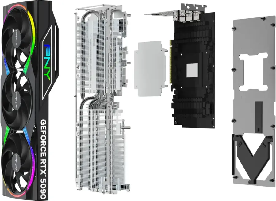 The text on the image reads "PNY GEFORCE RTX 5090".