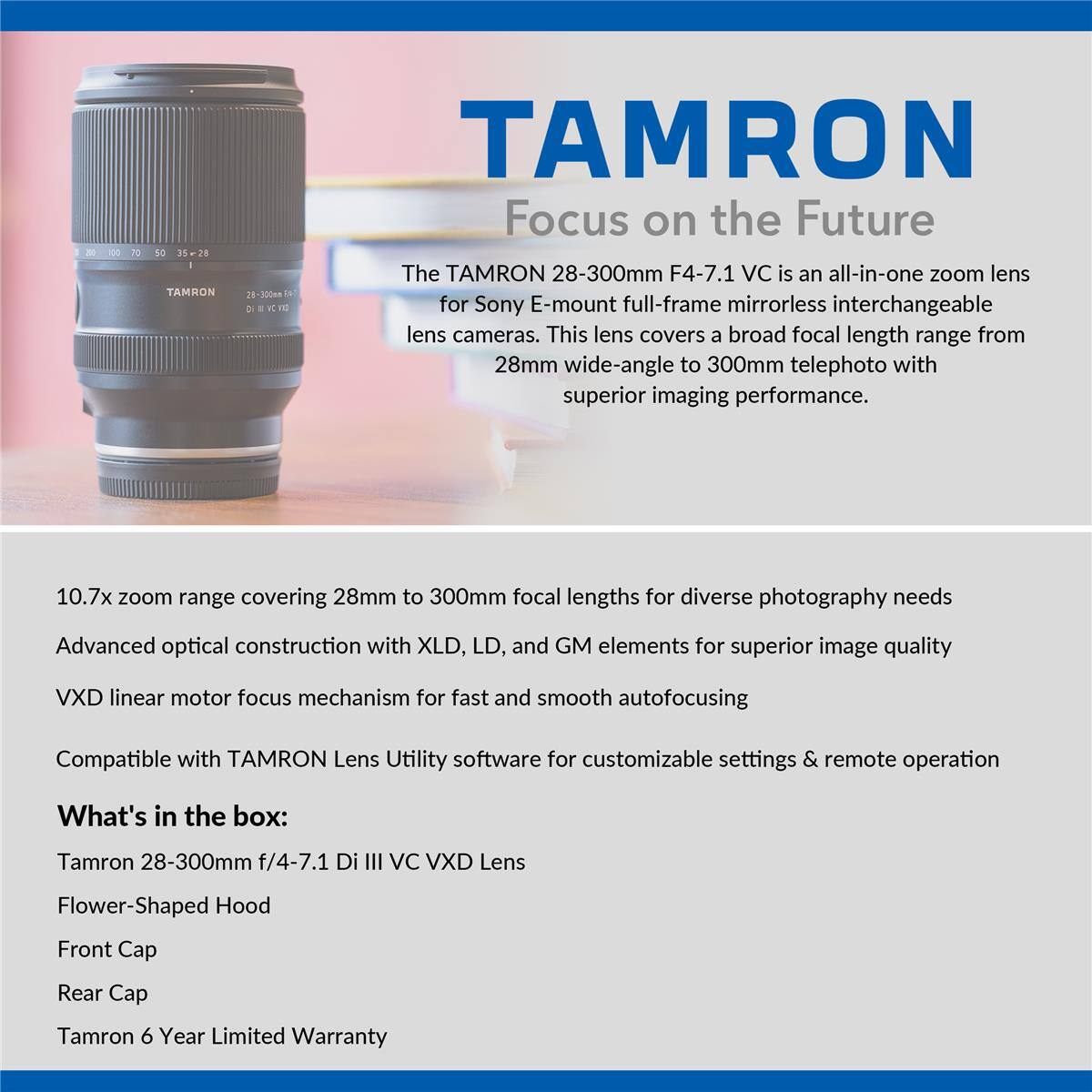 Bundle Tamron 28 300mm f/4 7.1 Di III VC VXD Lens, with VEO 3T+ 264AB 4 ...