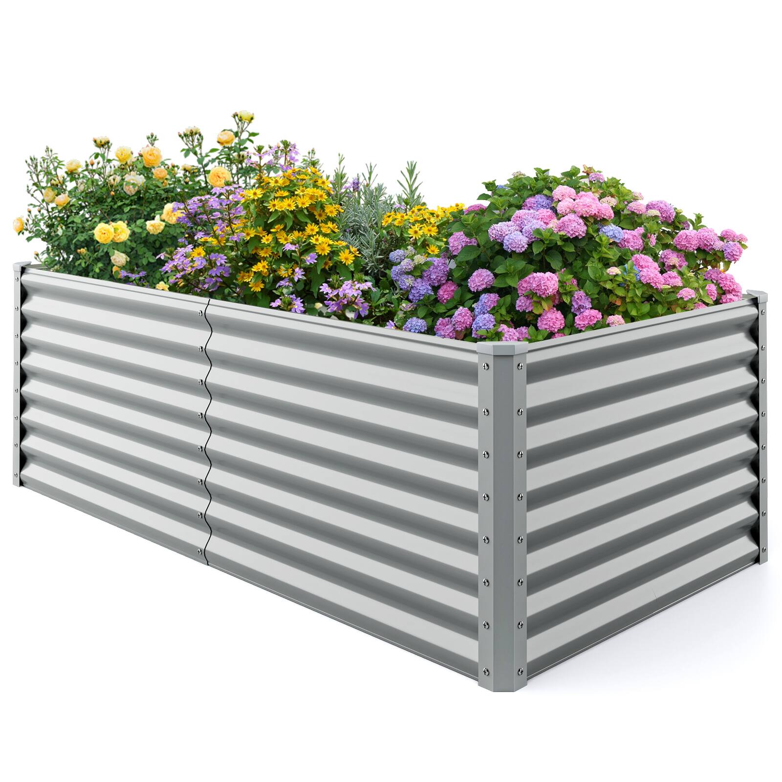 Alt View 9. Gymax - Gymax Raised Garden Bed Large Metal Planter Box Kit for Vegetable Herb 6' x 3' x 2' Gray - Gray.